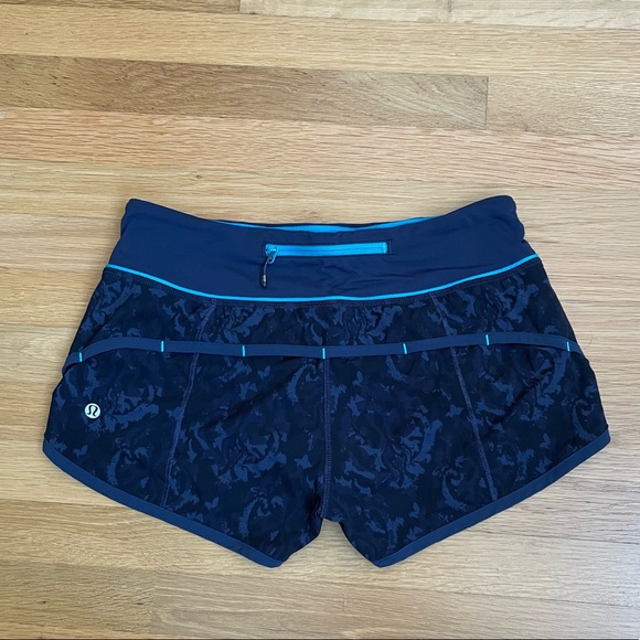 Lululemon Speed Shorts Baroque Inkwell Surge Sz 4 - Picture 2 of 8